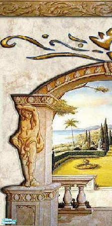 Sims 2 — RomeMuralSet - RomeMuralLeft by The_Unicorn — -