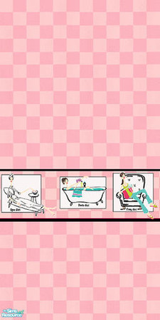 Sims 2 — TL - Pentago - Pink Squares  Wall Tile by TabbyLou — Wall Tile for recolor of Bitzybus' Pentago Bathroom in Pink