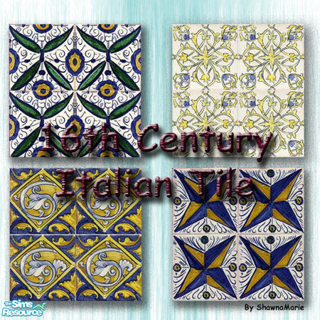Sims 2 — 16th Century Italian Tile by Shawnamarie — The next set in my history collection, please enjoy :o)