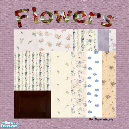 Sims 2 — Flowers by Shawnamarie — Shabby chic inspiered wall covering. Please Enjoy :o)