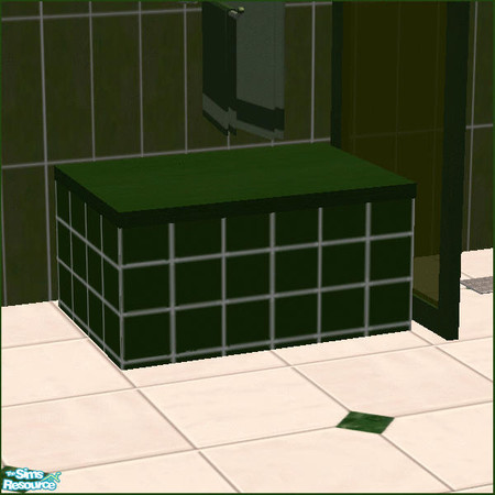 Sims 2 — Green Peace Bathroom  - Low Counter by Chezzie — Recolor from Mango Sims Abala Bathroom Set