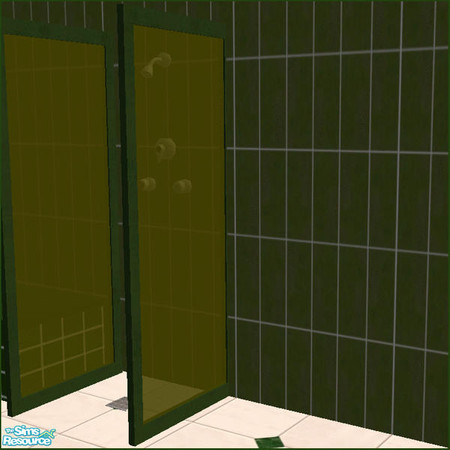 Sims 2 — Green Peace Bathroom  - Shower Divider by Chezzie — Recolor from Mango Sims Abala Bathroom Set