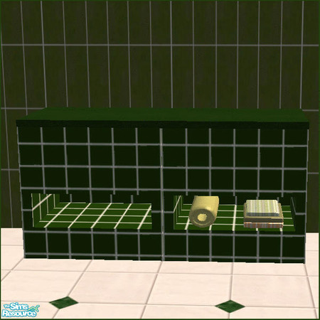 Sims 2 — Green Peace -Counter without Towels by Chezzie — Recolor from Mango Sims Abala Bathroom Set