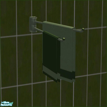 Sims 2 — Green Peace Bathroom  - Wall Towels by Chezzie — Recolor from Mango Sims Abala Bathroom Set