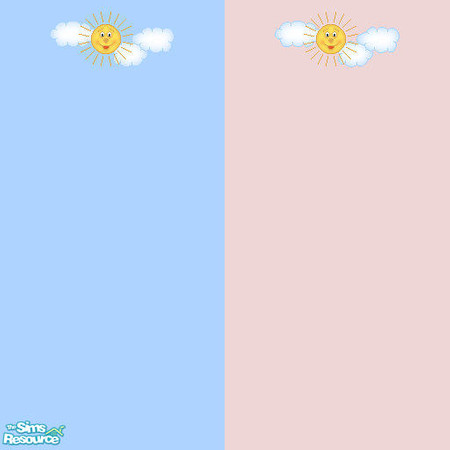 Sims 2 — Sun Wallpaper by Arduinna — Pink and Blue wallpaper, with a sun to brighten your simmers day