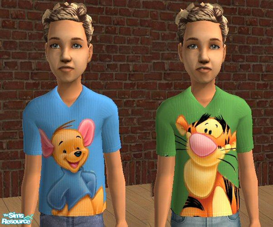 Sims 2 — Boys Winnie the Pooh T-Shirts by nikkirebel — For your boys who love Winnie the Pooh, here are two t-shirts. One