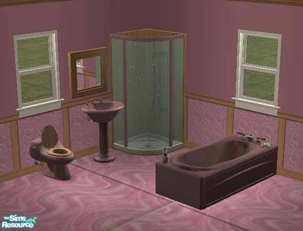 Sims 2 — Gentle Whirl Bathroom Set by Outpost_Road — A bathroom to go with the Gentle Whirl Bedroom set.