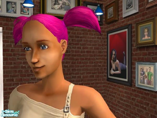 Sims 2 — Pink Pigtails by Eternal Sailor Chibi — Pink hair made for a J-pop star character of mine, uploaded for you to