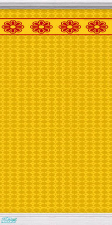 Sims 2 — JUB Texture Chal #9 - Wall w/ Border by Jubilant — This is a full wall of Hypnogirl's texture with the flower