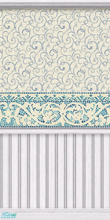 Sims 2 — Mosaic Blue Bathroom Wall 6 by Cailca — A Wall and floor set for you bathroom in a Blue Mosaic detail, matching