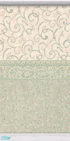 Sims 2 — Mosaic Green Wall 2 by Cailca — A Wall and floor set for you bathroom in a Green Mosaic detail, matching