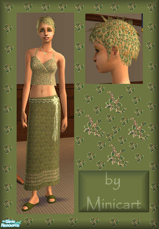 Sims 2 — Elven/Fantasy FYA Outfit by minicart — A lovely Elven/Fantasy outfit for your Uni student. Comes complete with