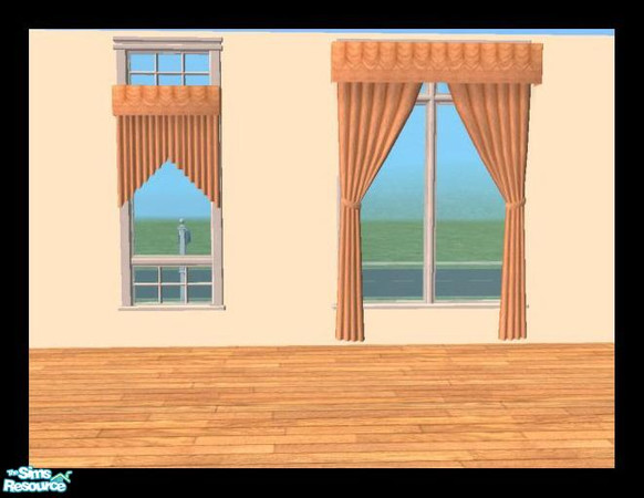 Sims 2 — MDP Pastel Orange VoD Curtains by MelandStv — There are 6 colourful curtains in this set. Part of my Pastel