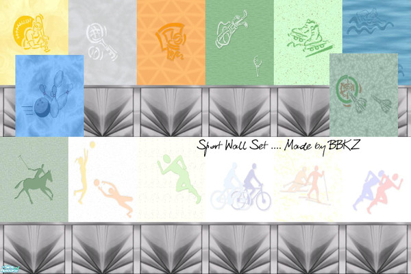 Sims 2 — Sport Wall Set by BBKZ — Enjoy :-)