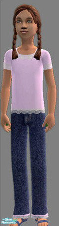 Sims 2 — Sisters - Child Purple by Lisasimpsonfan — Matching outfits for Big Sisters and Little Sisters. Outfits include