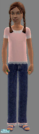 Sims 2 — Sisters - Child Pink by Lisasimpsonfan — Matching outfits for Big Sisters and Little Sisters. Outfits include