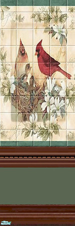 Sims 2 — Country Kitchen - 1 of 4 by Lorah — green, blue, red, yellow, purple, birds