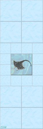 Sims 2 — Mosaic Sealife Wall Tile Collection - Stingray by shadow66 — This is one from a set of 15 tiled walls, with a