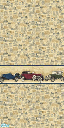 Sims 2 — TL - Pentago - Old Car Blue  - Wallpaper by TabbyLou — Wallpaper for recolor of Bitzybus' Pentago Bathroom in