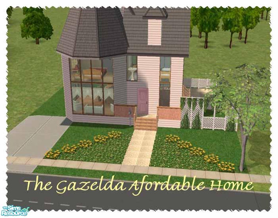 Sims 2 — The Gazelda Starter Home by TheNumbersWoman — This house was built on a whim. Just wanted to see how my recolors