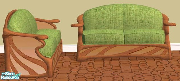 Sims 2 — NK Mahagony Green LR - Loveseat frame by MoMama — A loveseat frame of mahagony with a brown to white gradient