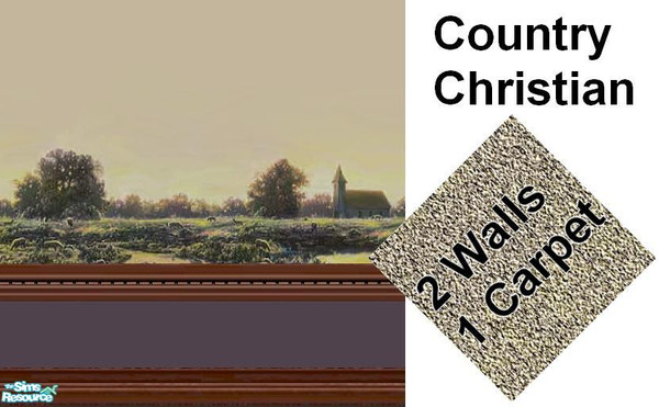 Sims 2 — Country Christian by Lorah — purple, green, tan