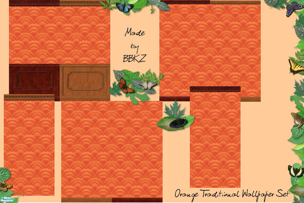 Sims 2 — Orange Traditional Set by BBKZ — Enjoy :-)