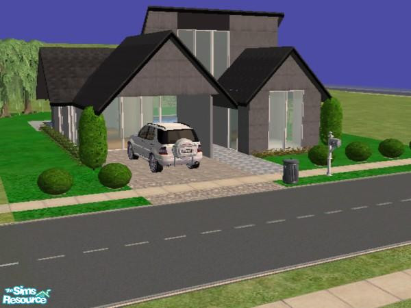 Sims 2 — Houston by annefranzen — Contemporary housing with pool area on the outskirts of the town for modern sims.