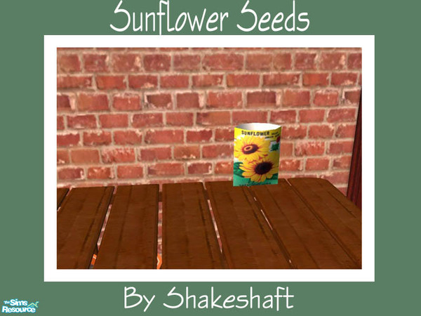 Sims 2 — Sunflower Seeds by Shakeshaft — Part of a set of Gardening objects for the Sim with green fingers,set includes a