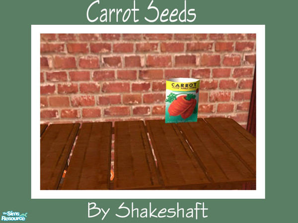 Sims 2 — Carrot Seeds by Shakeshaft — Part of a set of Gardening objects for the Sim with green fingers,set includes a