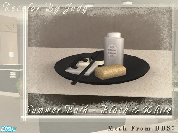 Sims 2 — Judy Summer Bathroom Deco Plate by judyhugsnoopy — Recolor BetterBeSim Pure Inspiration Bathroom Set 2