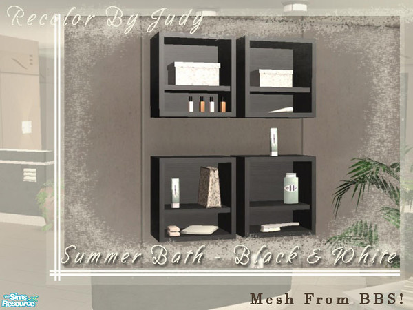 Sims 2 — Judy Summer Bathroom Wall Cabinet by judyhugsnoopy — Recolor BetterBeSim Pure Inspiration Bathroom Set 2 Wall