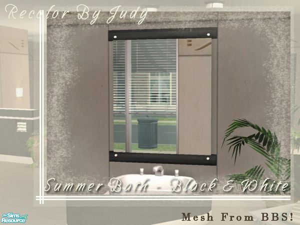 Sims 2 — Judy Summer Bathroom Wooden Mirror by judyhugsnoopy — Recolor BetterBeSim Milk & Honey Bath, Woodframed