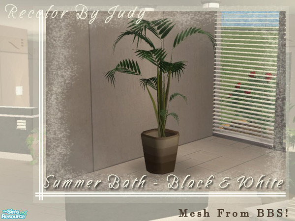 Sims 2 — Judy Summer Bathroom Potted Palm by judyhugsnoopy — Recolor BetterBeSim Potted Palm. Please download the mesh