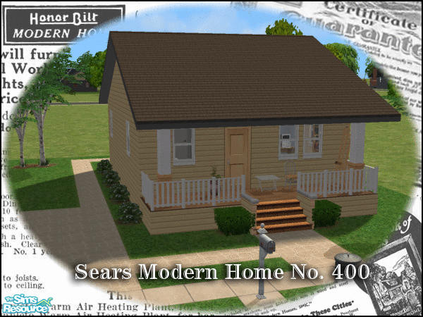 Sims 2 — Sears Modern Home No. 400 (Starter) by h3psibah — Available for purchase from the Sears Modern Homes Catalogs of