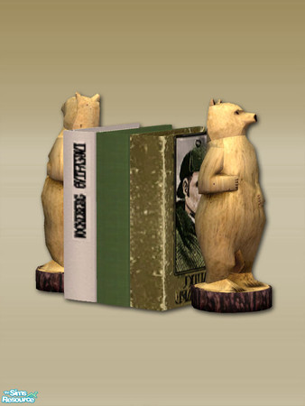 Sims 2 — Mt Lodge Bear Bookends - Mesh by Shakeshaft — Part of the second of 3 sets with a Mountain Lodge Theme, this set