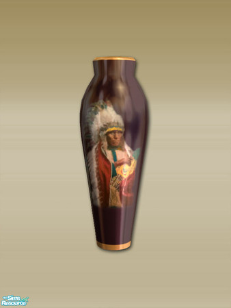 Sims 2 — Mt Lodge Indian Vase - Mesh by Shakeshaft — Part of the second of 3 sets with a Mountain Lodge Theme, this set