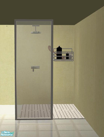 Sims 2 — Modern Designer Bathroom White - Showerwindow only Glass by ShinoKCR — You will need 3 cheats to put the shower