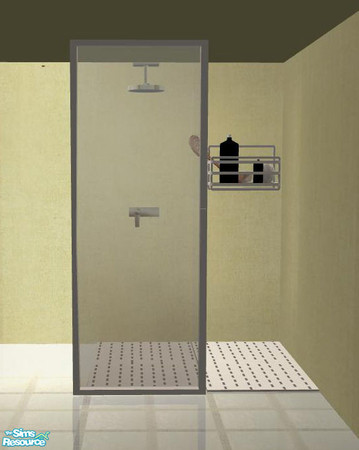 Sims 2 — Modern Designer Bathroom White - Showerdoor only Glass by ShinoKCR — You will need 3 cheats to put the shower