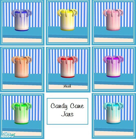 Sims 2 — Candy Shop Part 2 - Candy Cane Jars by cat3cm — The mesh and all the recolors are included in the file.