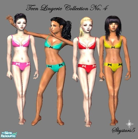 Sims 2 — Teen Lingerie Collection No. 4 by skystars5 — Lovely Underwear for your teens. 