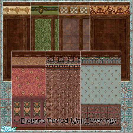 Sims 2 — Elegant Period Wall Coverings by Donnha — Period styled wall covering, inspired by the Victorian and Arts &