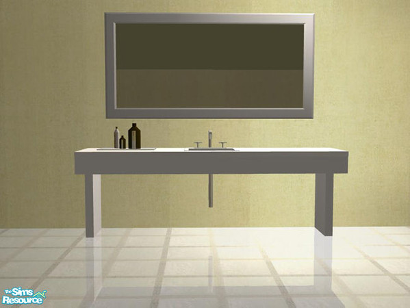 Sims 2 — Modern Designer Bathroom White - Mirror by ShinoKCR — 