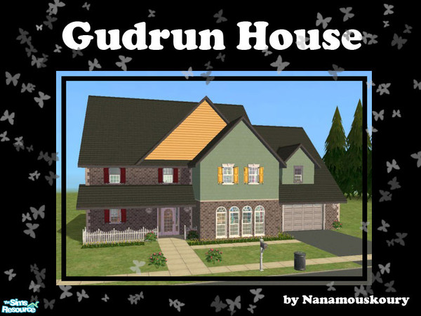 Sims 2 — Gudrun House by Nanamouskoury — Colourful house ready to hold a growing and active family. Great backyard for