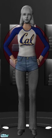 Sims 2 — PAC 10 Shirts (Elder Female) - Cal by becboobear — Shirts featuring the logo for the 10 universities in the