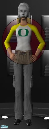 Sims 2 — PAC 10 Shirts (Teen Female) - Oregon by becboobear — Shirts featuring the logo for the 10 universities in the