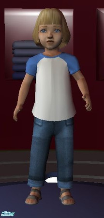 Sims 2 — Sleeves for Female Child & Toddler - Toddler Blue by becboobear — Shirts that match the sleeves for adult