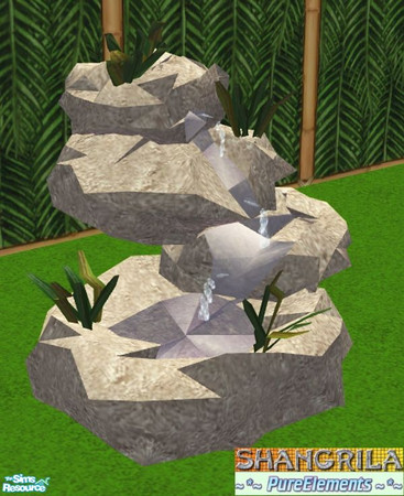 Sims 2 — Shangrila Mesh Set - Rock Fountain by SaeraMaples — A down to earth set with a Tibetan inspired colors.