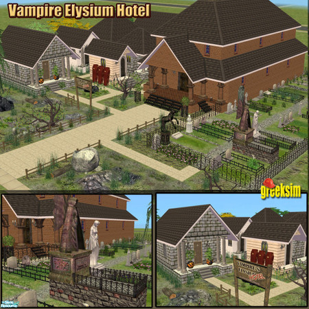 Sims 2 — grks Vampire Elysium Hotel by greeksim — Spooky Hotel for Vampires and Vampire friends. Your sims can celebtate