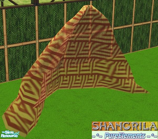 Sims 2 — Shangrila Mesh Set - Full Canopy by SaeraMaples — A down to earth set with a Tibetan inspired colors.